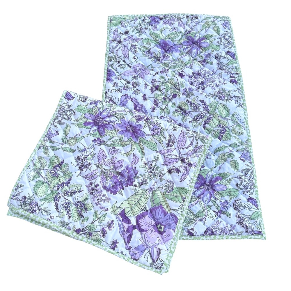 Martha Stewart Dothea Floral Quilted King Pillow Sham Pillowcase Cotton Bedding